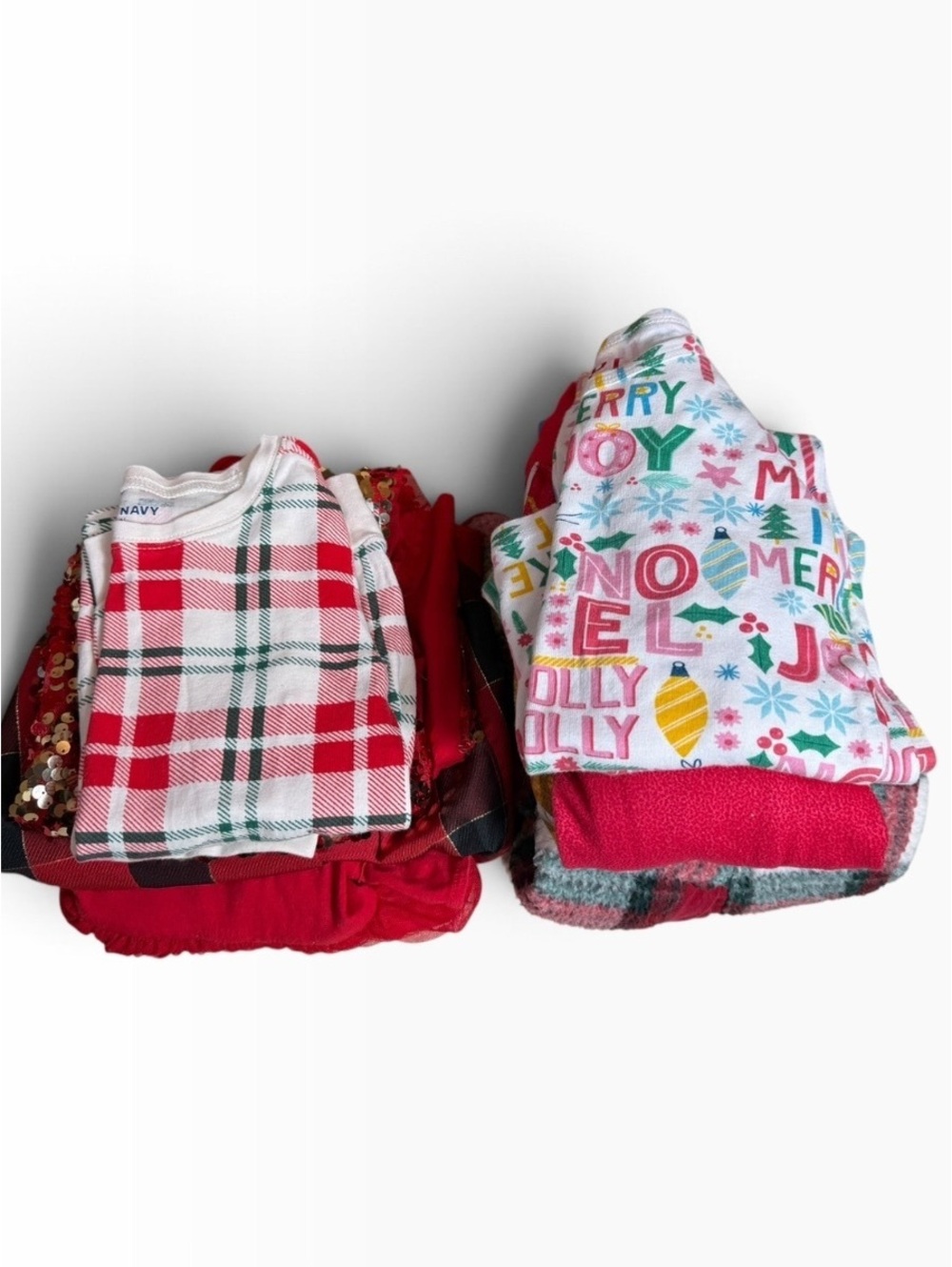 Girls holiday clothing lot size 6 dresses pjs reindeer winter Christmas